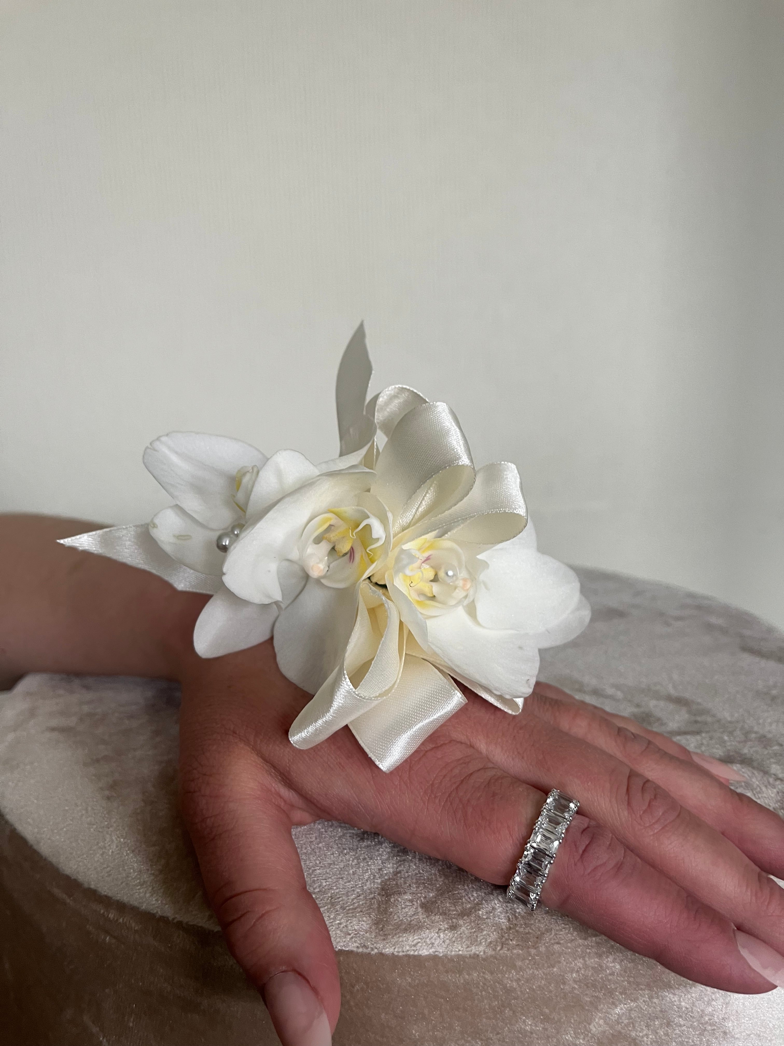 White Orchid Corsage – The House and Garden Co.