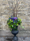 Purple & Blue Spring Exterior Planter