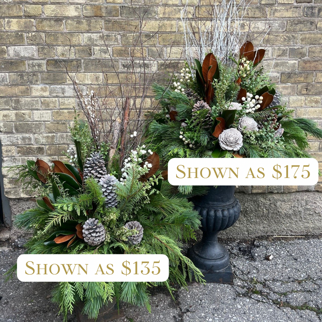 Winter White Holiday Planter