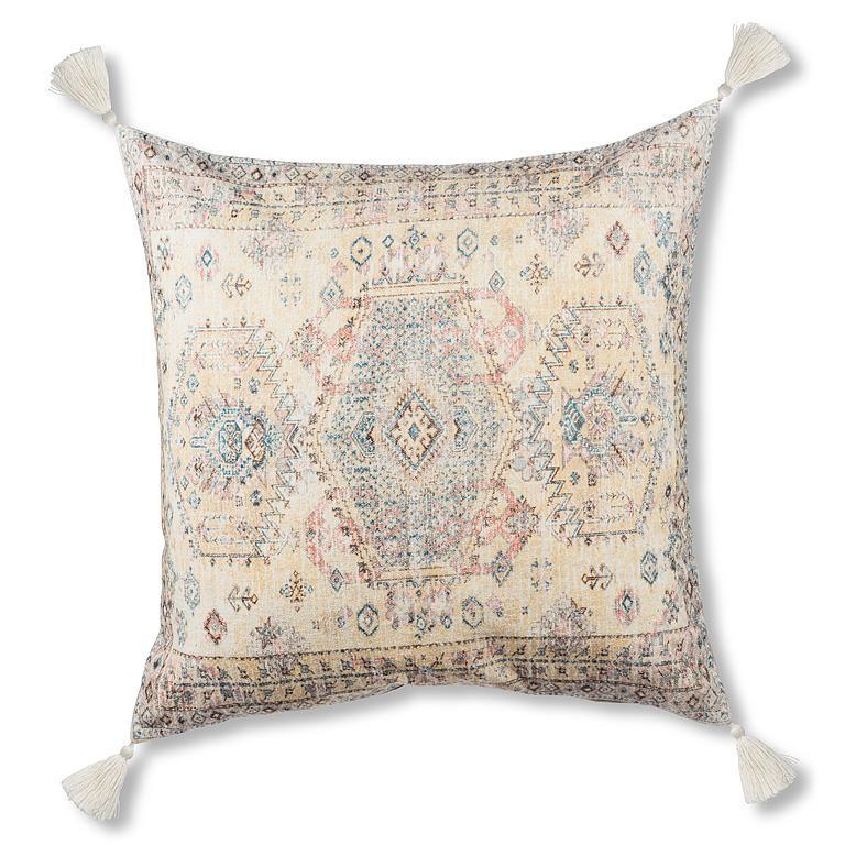 Printed Cotton Cushion - Taupe