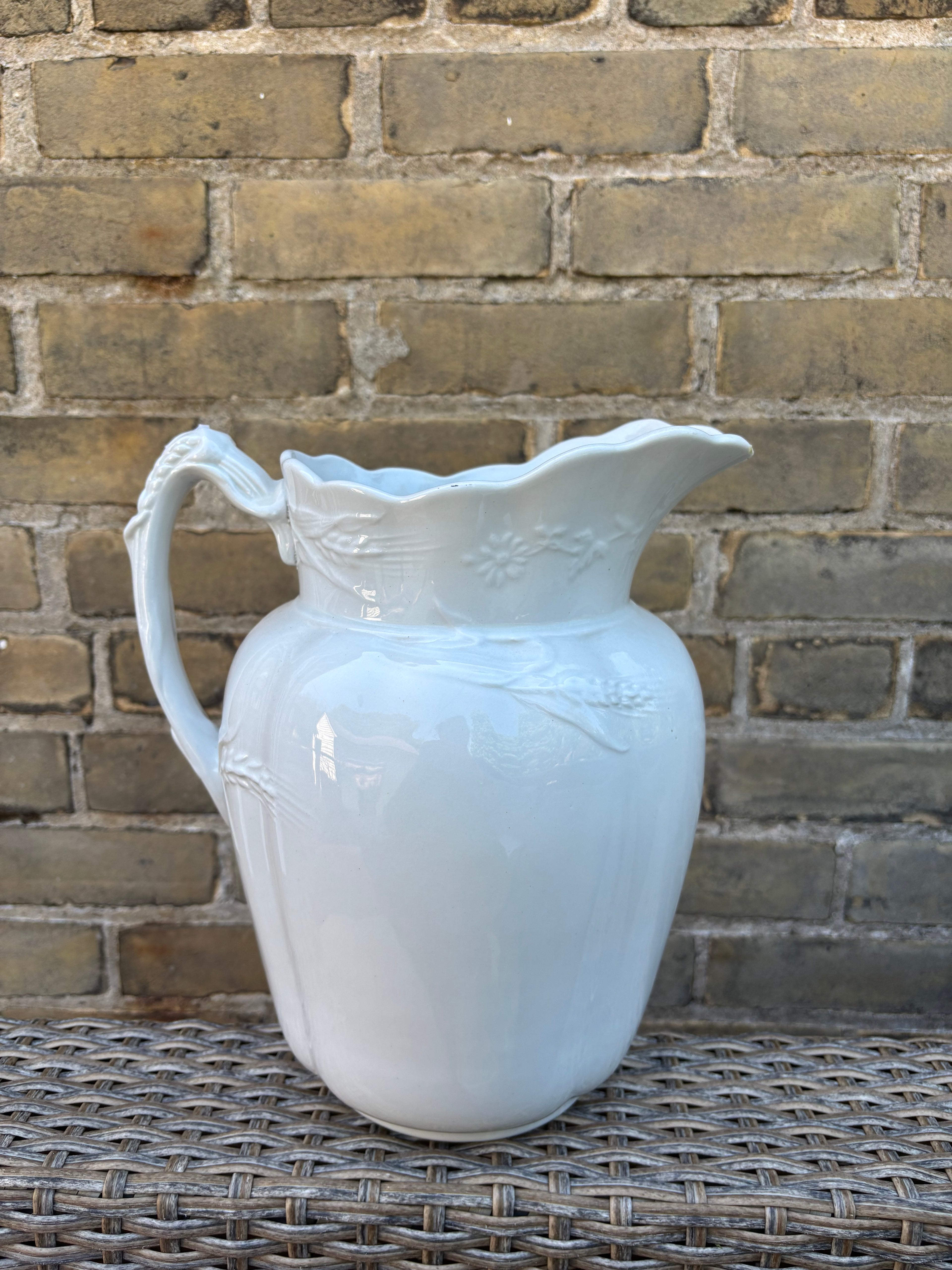 Ironstone Wheat Pattern Pitcher