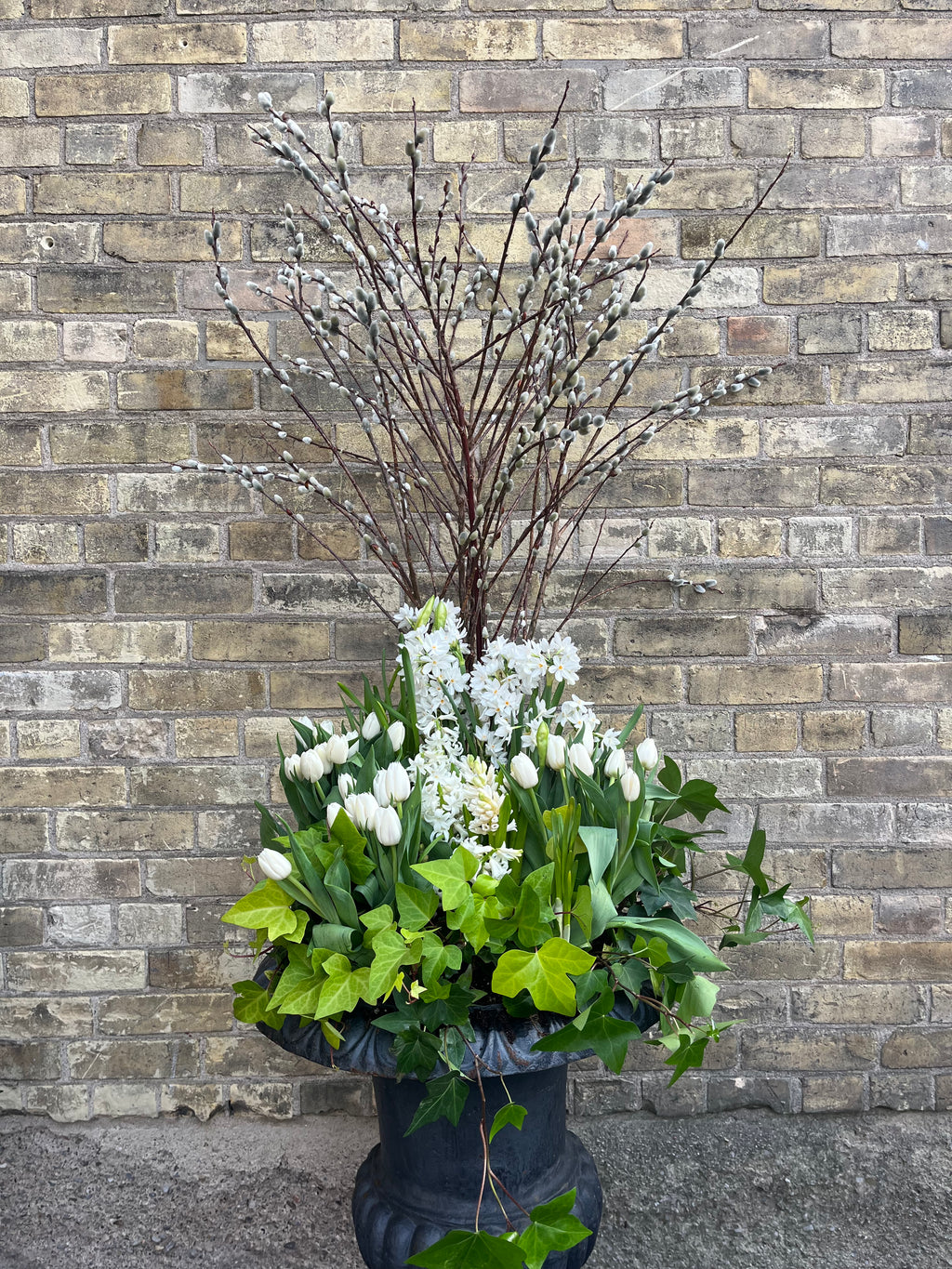 White Spring Exterior Planter