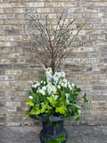 White Spring Exterior Planter