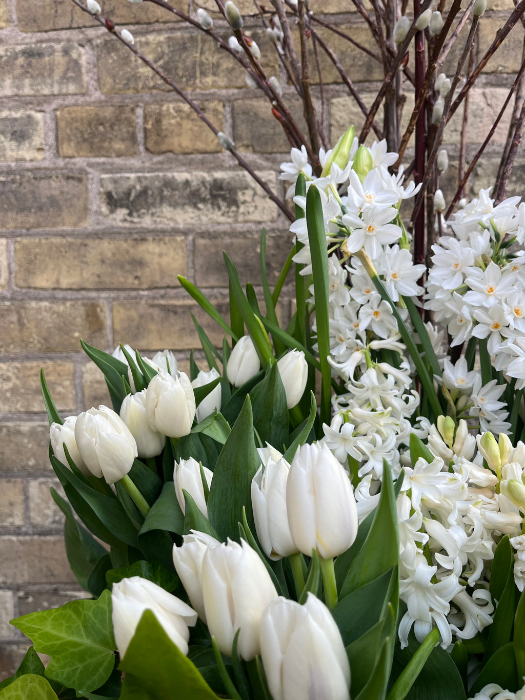White Spring Exterior Planter