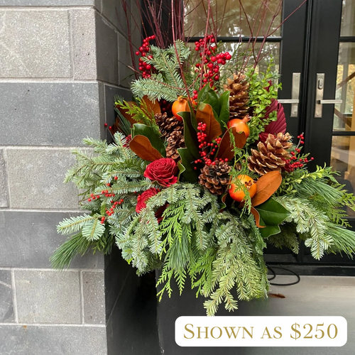 Classic Red Winter Planter