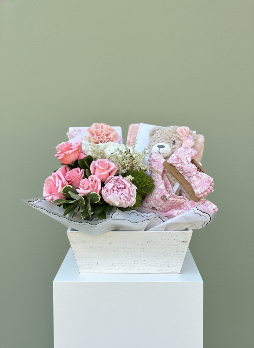 Baby Floral Gift Basket