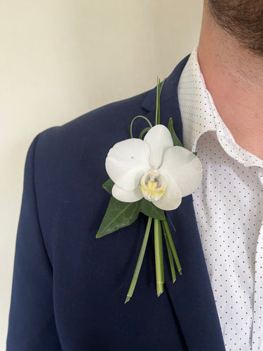 White Orchid Boutonniere