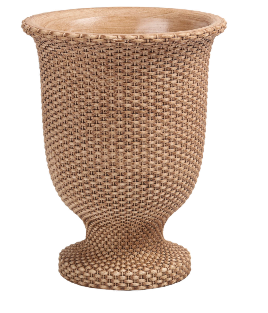 Basket Weave Pedestal Planter