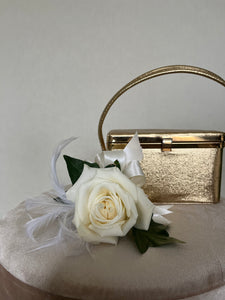 Feathered Rose Corsage