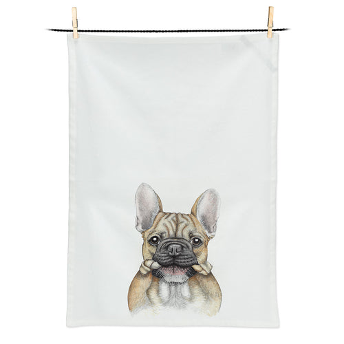 Felix the Frenchie Tea Towel