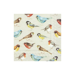Cream Birds Napkin